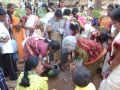 Planting the first trees at the gate of Madilu girls home